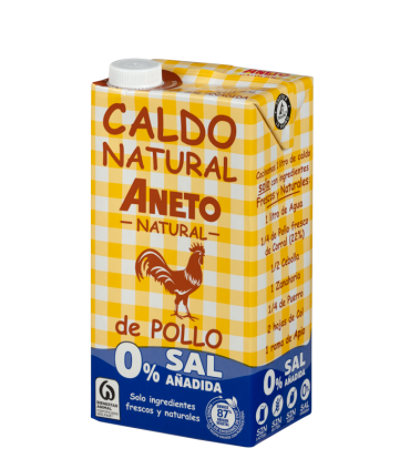 Caixa de Caldo de Pollastre 0% sal 1L (6 briks)