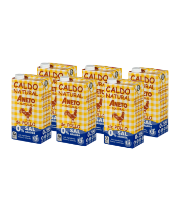 Caixa de Caldo de Pollastre 0% sal 1L (6 briks)